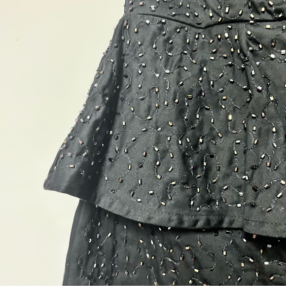 Zara Beaded Strapless Peplum Cocktail LBD Dress Size XS MMXII Collection Black - Picture 6 of 11
